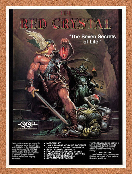 1993 The Red Crystal The Seven Secrets Of Life IBM Original Ad / Retro Art v1