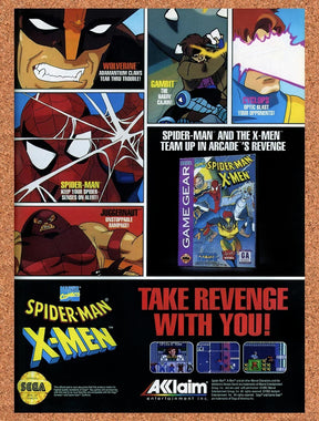 1994 Spider-Man X-Men Game Gear Original Advertisement / Retro Promo v3