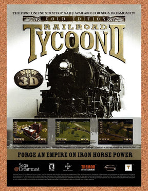 2000 Railroad Tycoon 2 Dreamcast Original Advertisement / Retro Promo v1