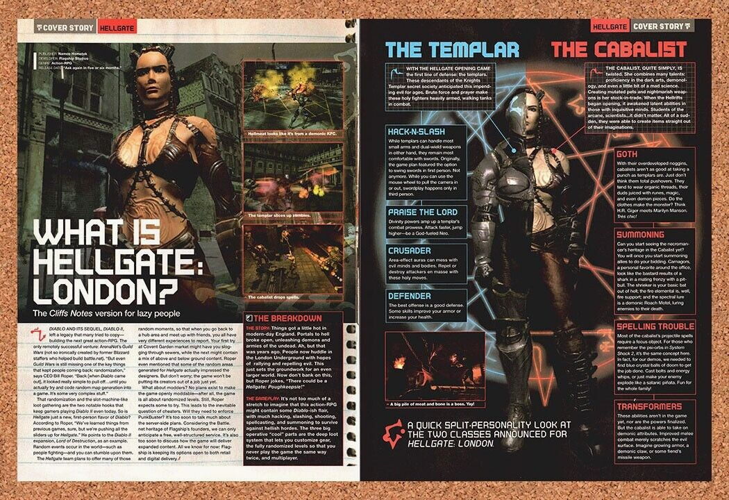 Original 2006 Hellgate London PC Vintage Print Ad - Video Game Promo Wall Art 1