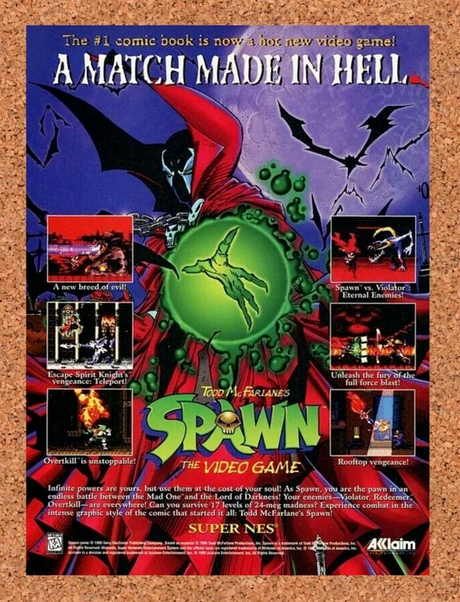 Spawn The Video Game SNES Original 1996 Ad Authentic Video Game Promo