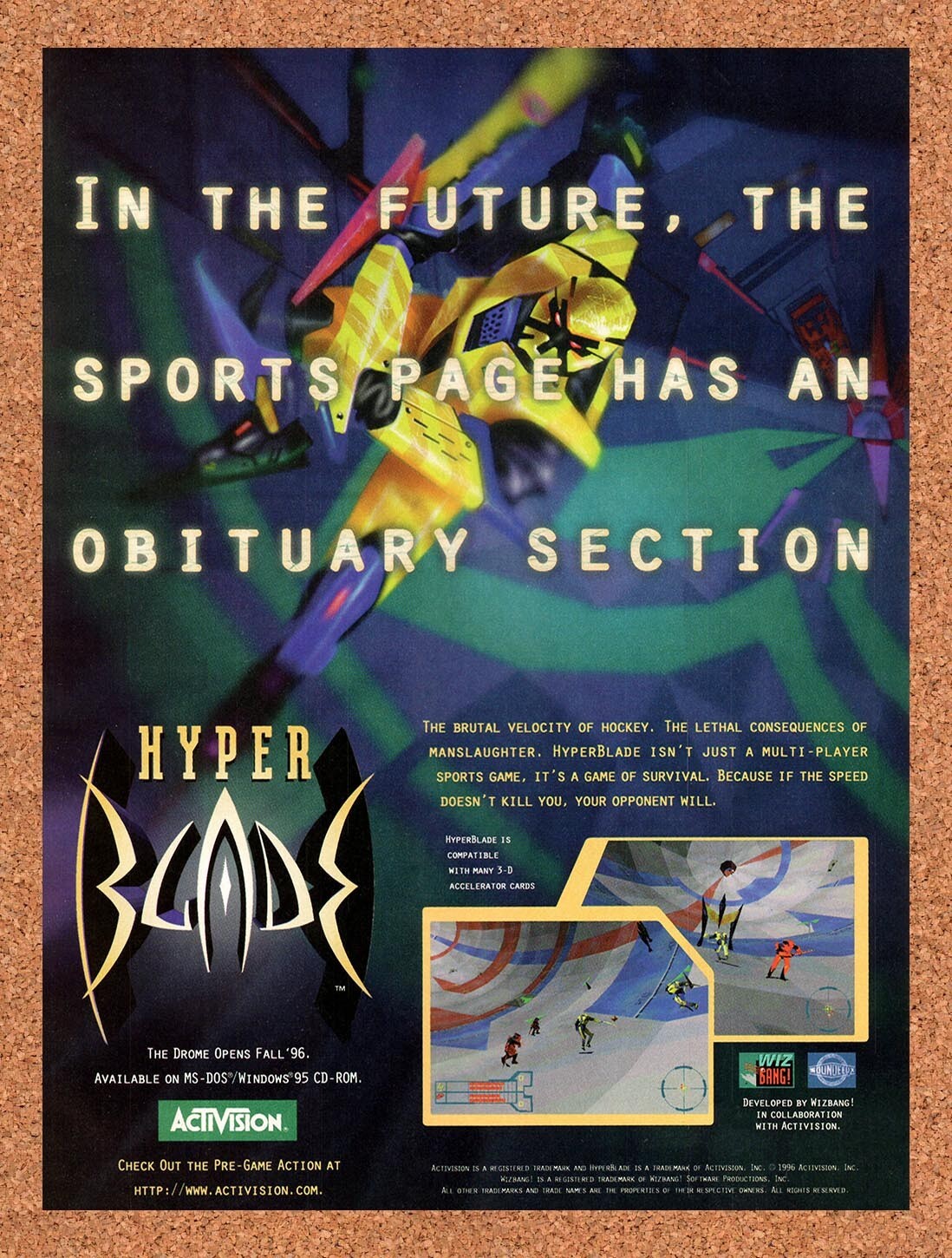 1996 HyperBlade PC Original Advertisement / Retro Wall Art v1