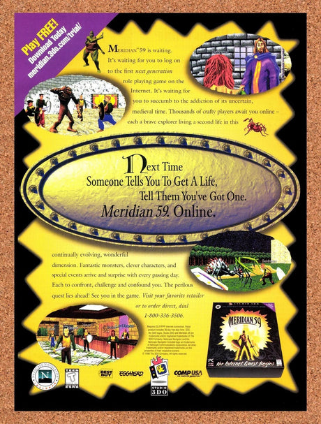 1997 Meridian 59 PC Original Advertisement / Retro Promo v1