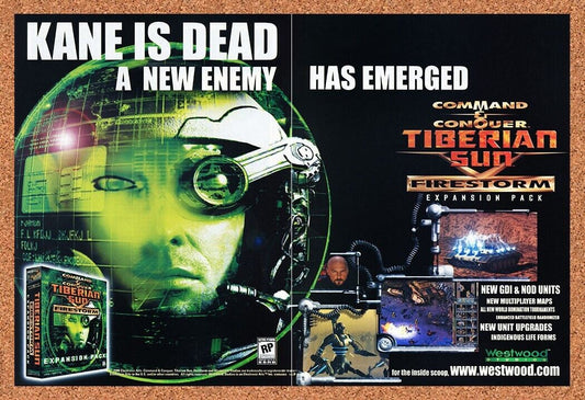 Command Conquer Tiberian Sun Firestorm PC Original 2001 Ad Video Game Promo v1