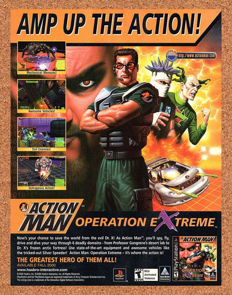 Action Man PS1 Original 2001 Ad Authentic Obscure Video Game Wall Art Promo