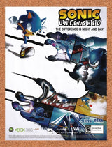 2009 Sonic Unleashed Xbox 360 Original Advertisement / Retro Wall Art v1