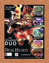 Dual Hearts PS2 Original 2004 Ad Authentic Retro ATLUS RPG Video Game Promo