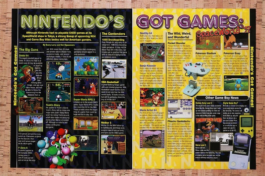 1997 Nintendo Hot N64 Games Preview Original Advertisement / Retro Wall Art v5