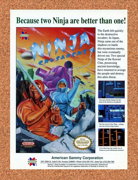 Ninja Crusaders NES Original 1992 Ad Authentic Nintendo Video Game Promo
