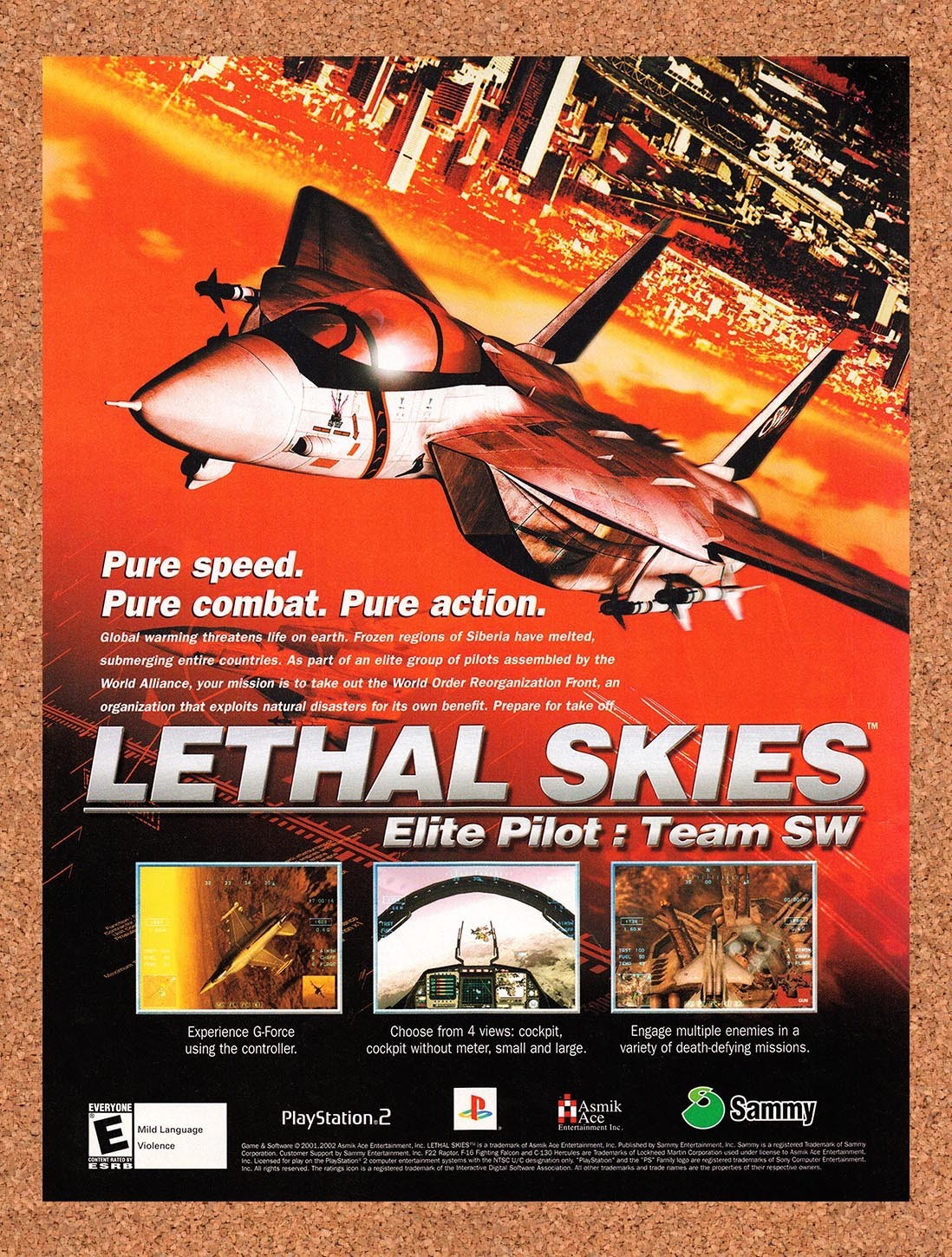 2002 Lethal Skies Elite Pilot Team SW PS2 Original Advertisement / Promo v1