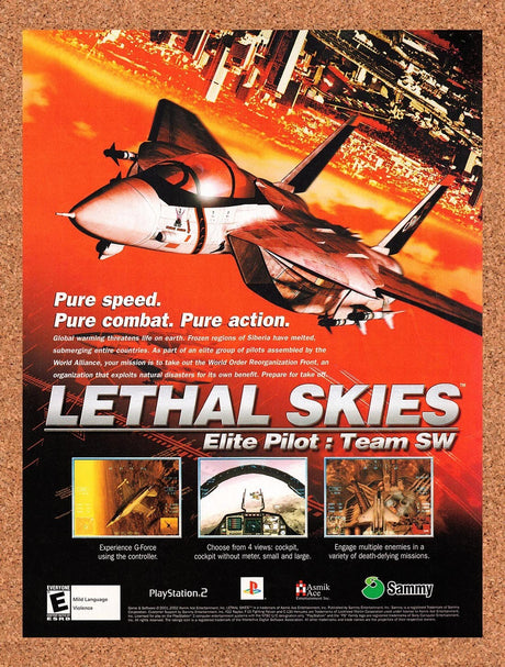 2002 Lethal Skies Elite Pilot Team SW PS2 Original Advertisement / Promo v1