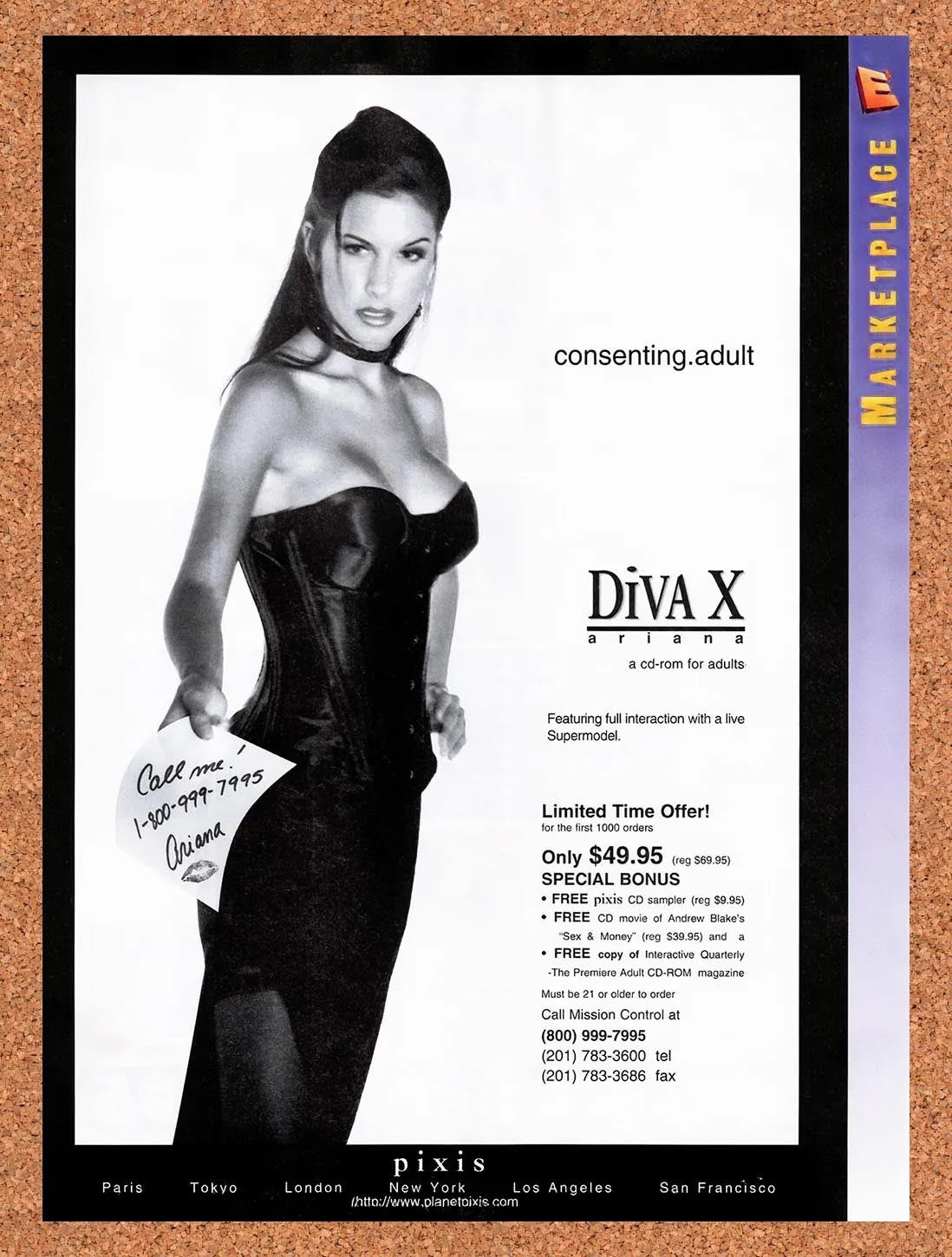 1995 Diva X Ariana Adult FMV Original Advertisement / Retro Promo v1