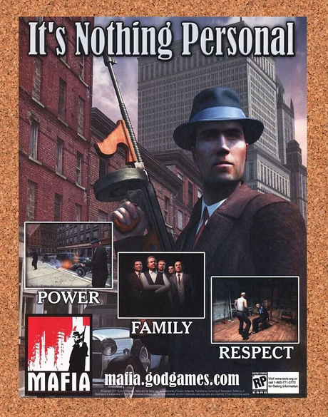 Mafia PC Original 2004 Ad Authentic Underworld Crime Video Game Promo v1