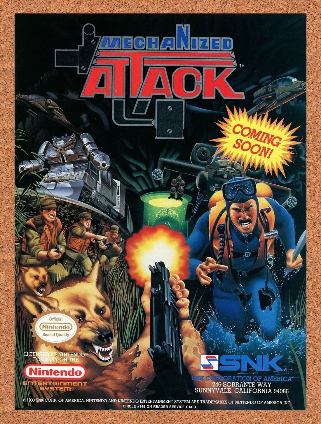 Mechanized Attack NES Original 1991 Ad Authentic Arcade Nintendo Game Promo