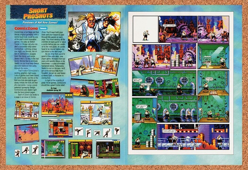 1995 Comix Zone Genesis Original Advertisement / Retro Wall Art v2