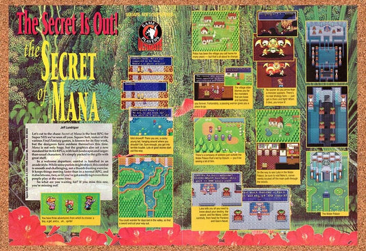 1992 Secret Of Mana SNES Original Advertisement / Retro Wall Art v3