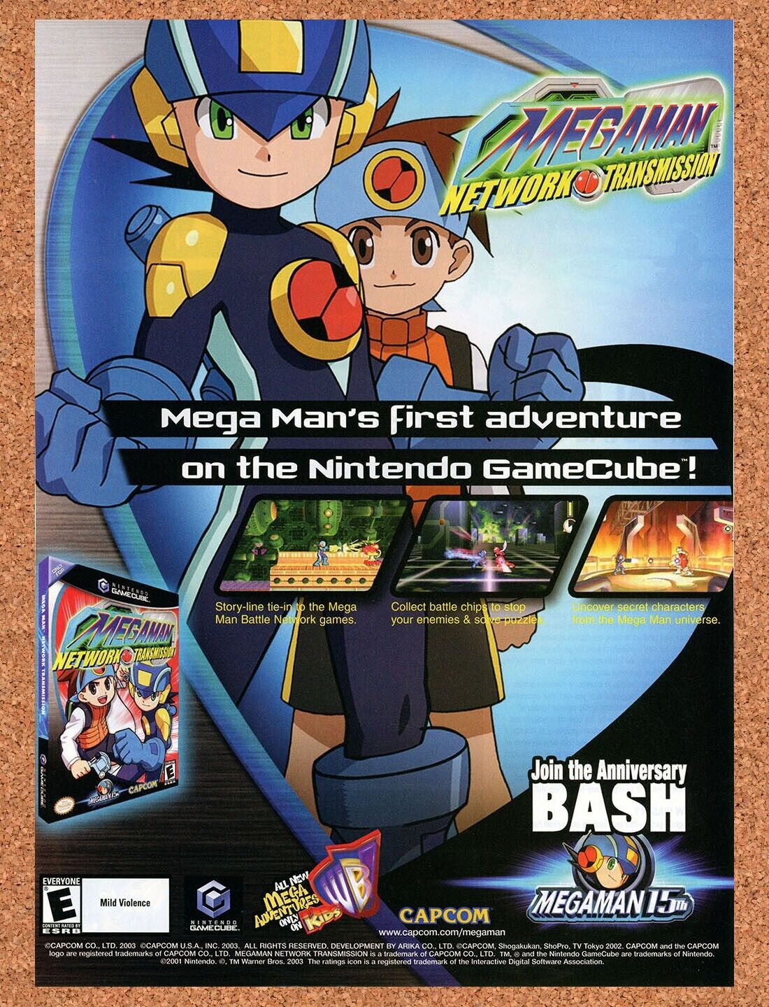 Mega Man Network Transmission GameCube Original 2002 Ad Authentic Game Promo