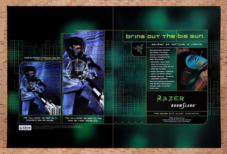 1999 Soldier Of Fortune Razor Boomslang Original Ad / Retro Wall Art v4