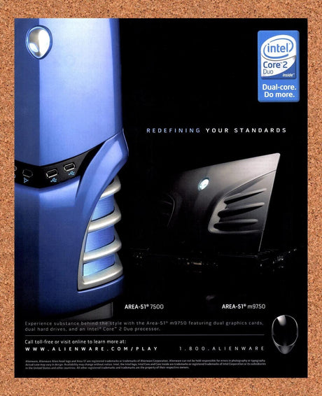 2007 Alienware Area-51 7500 Intel Original Advertisement / Retro Promo v7
