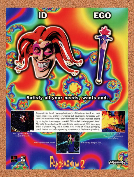 1997 Pandemonium 2 PS1 Original Advertisement / Retro Promo v2