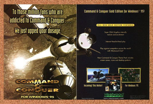 Command And Conquer PC Original 1998 Ad Print Authentic RTS Video Game Promo v1