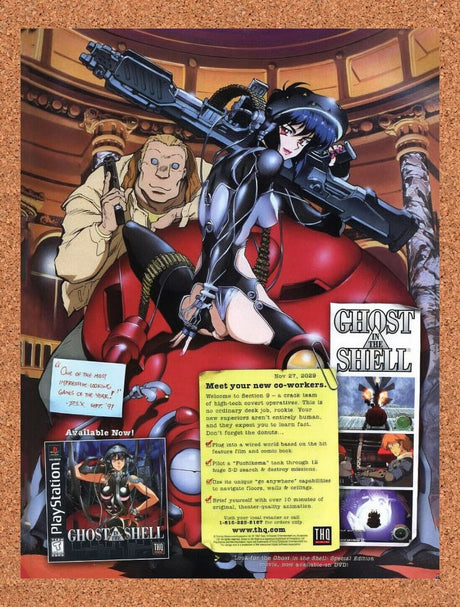 1997 Ghost In The Shell PS1 Original Advertisement / Retro Wall Art v1