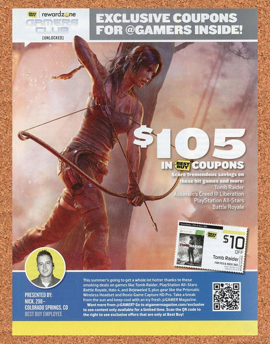 Tomb Raider Xbox 360 Original 2014 Ad Authentic Best Buy Video Game Rebate