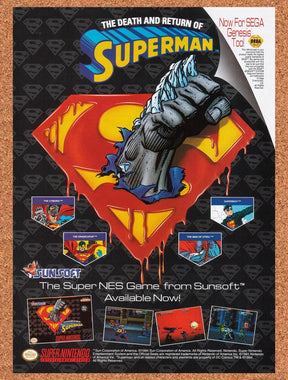 1995 The Death And Return Of Superman Genesis Original Ad / Retro Wall Art v3