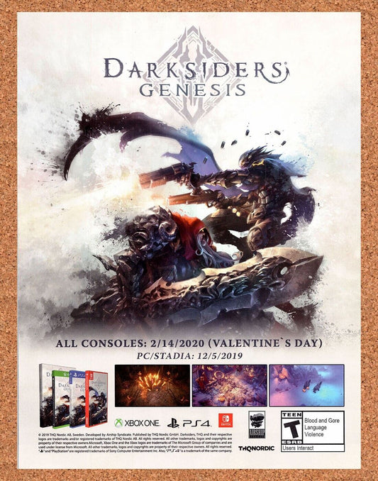 Darksiders Genesis PS4 Original 2019 Ad - Video Game Display Promo