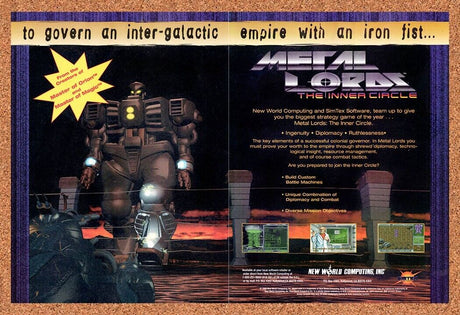 Metal Lords The Inner Circle PC Original 1997 Vintage Ad - Video Game Art Promo