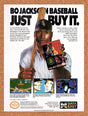 1992 Bo Jackson Baseball NES Original Advertisement / Retro Wall Art v1