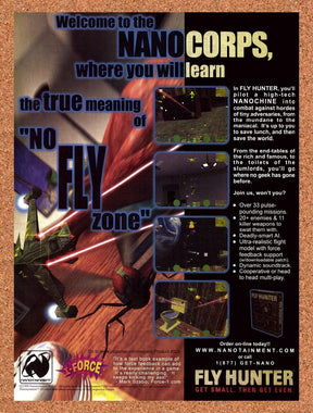 1999 Fly Hunter Welcome To The Nano Corps. Ad Original Advertisement / Promo v1