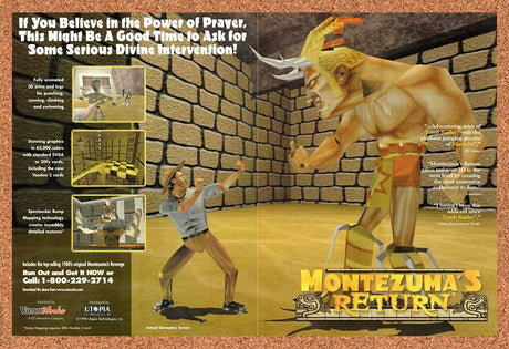 1998 Montezumas Return PC Original Advertisement / Retro Wall Art v3