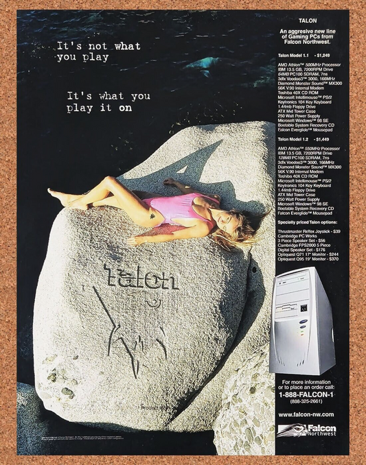 Falcon Northwest Original 2001 Ad Authentic Talon Gaming PC Retro Tech Promo