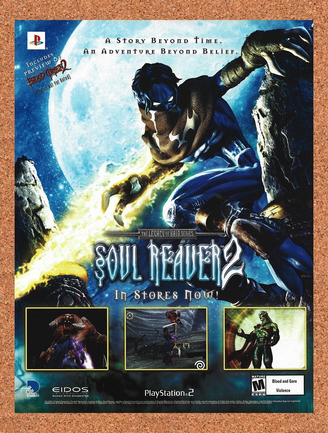 2002 Legacy Of Kain Soul Reaver 2 PS2 Original Advertisement / Retro Promo v2