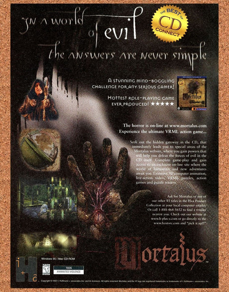 Mortalus PC Original 2000 Print Ad Authentic Video Game Promo Wall Art