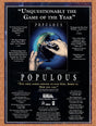 Populous PC Original 1990 Vintage Ad - Video Game Promo