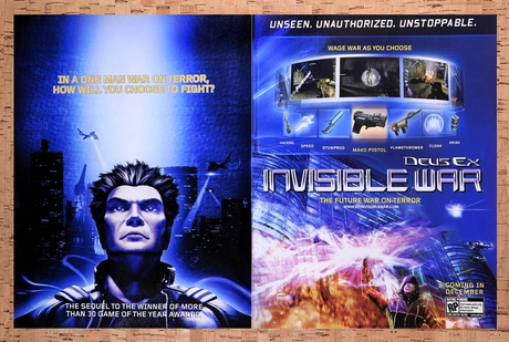 2003 Deus Ex Invisible War Xbox Original Advertisement / Retro Wall Art v4