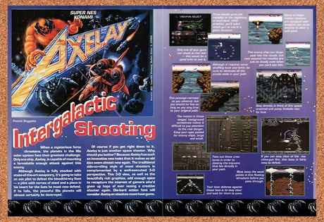 1992 Axelay SNES Original Advertisement / Retro Wall Art v1