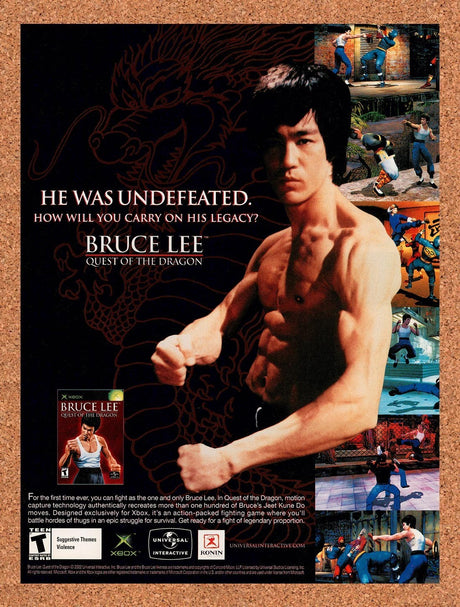 2002 Bruce Lee Quest Of The Dragon Xbox Original Advertisement / Retro Promo v1