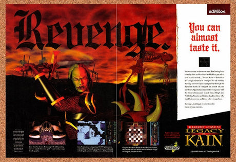 1997 Legacy Of Kain Blood Omen PC Original Advertisement / Retro Promo v2