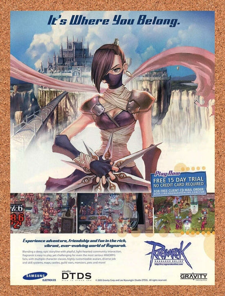 Ragnarok Online PC Original 2006 Ad Authentic Gravity MMO Video Game Promo v1