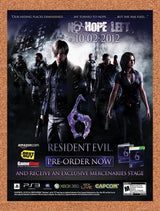 2012 Resident Evil 6 Xbox 360 Original Advertisement / Retro Wall Art v3