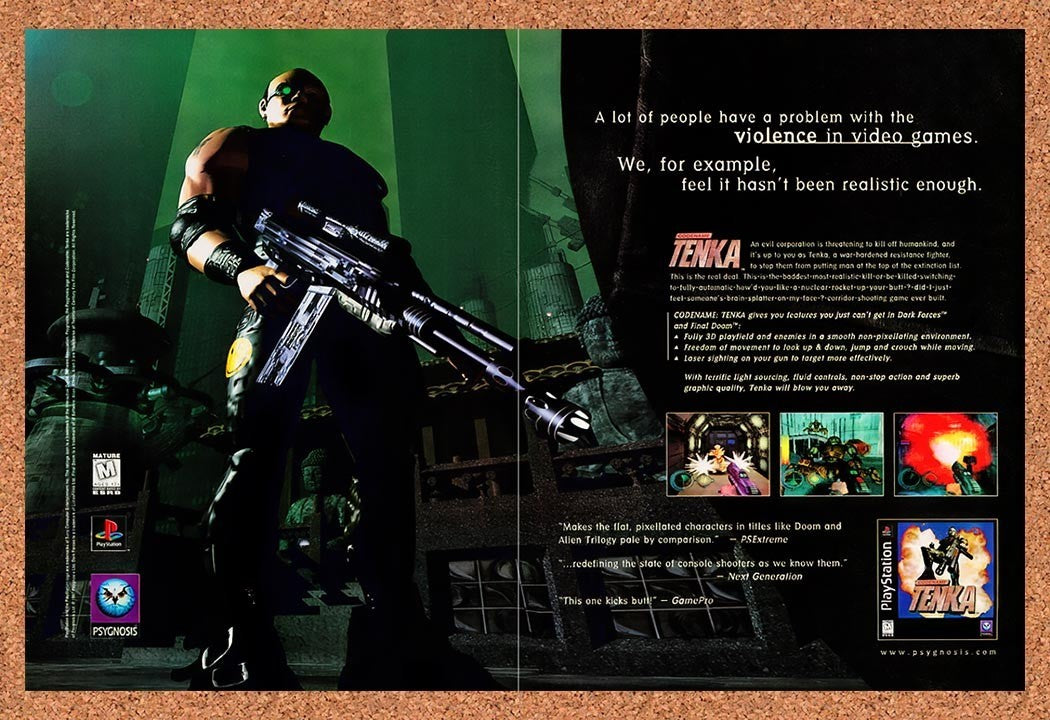 1997 Codename Tenka PS1 Original Advertisement / Retro Promo v1