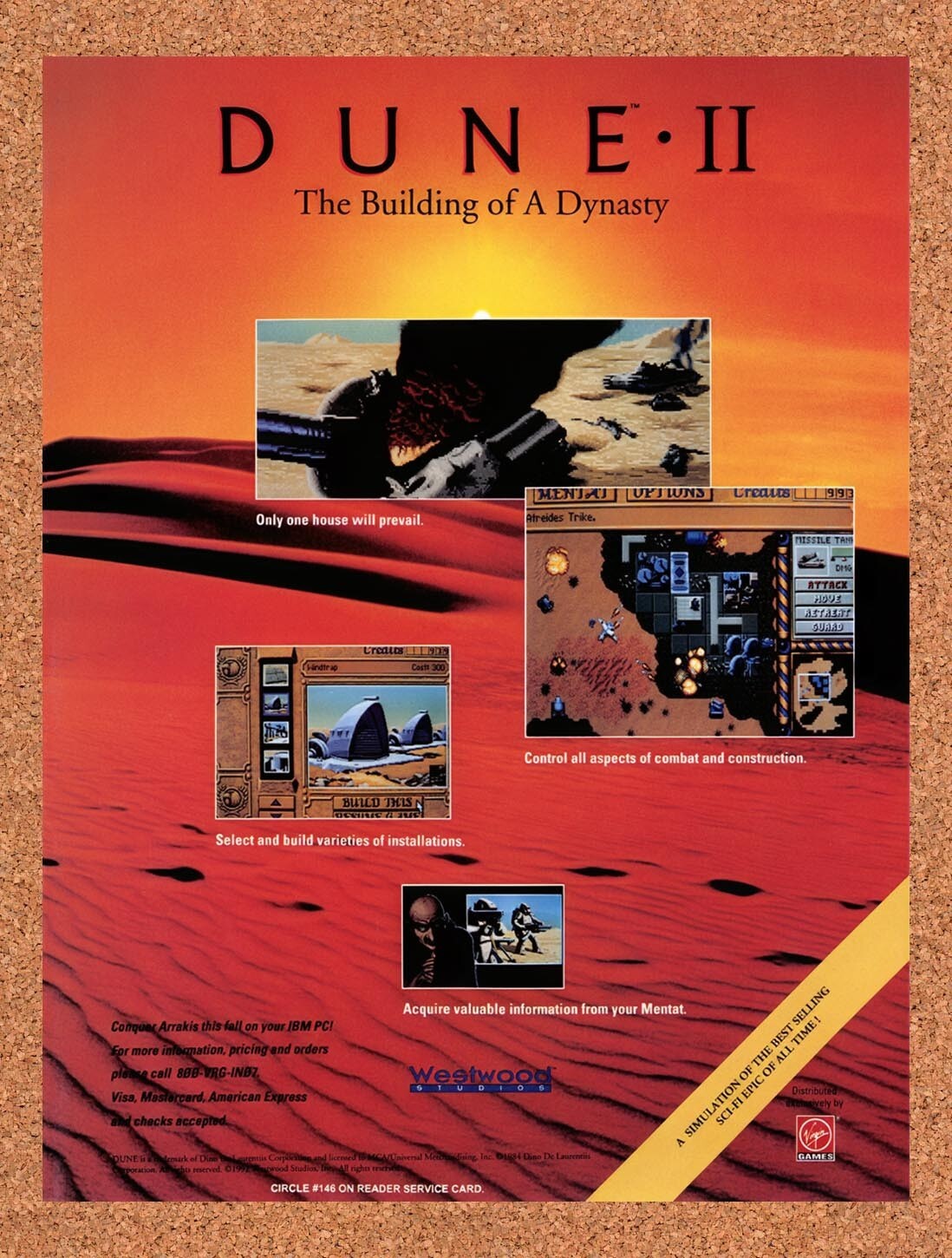 1992 Dune II PC Original Advertisement / Retro Wall Art v1