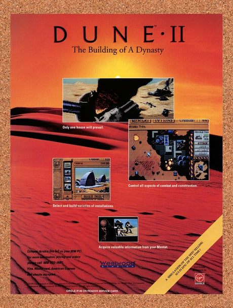 1992 Dune II PC Original Advertisement / Retro Wall Art v1