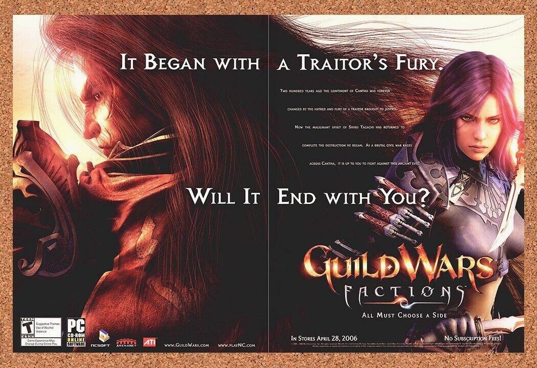 Original 2005 Guild Wars Factions PC Vintage Ad - Video Game Promo Wall Art 3