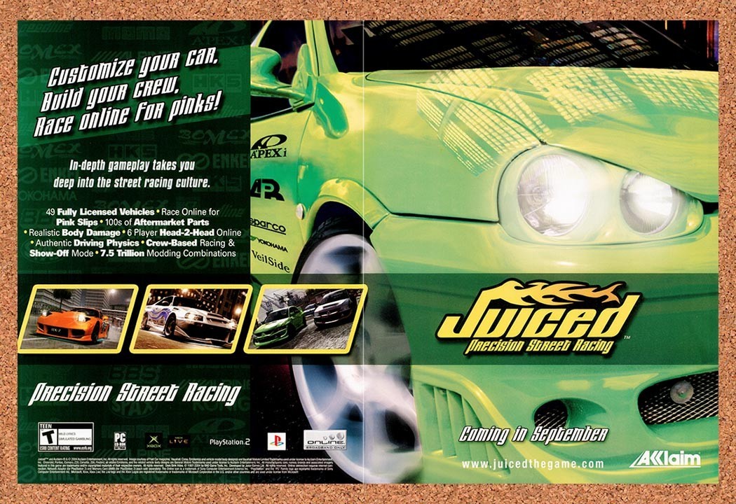 2004 Juiced Precision Street Racing Xbox Original Advertisement / Retro Promo v1