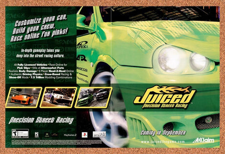 2004 Juiced Precision Street Racing Xbox Original Advertisement / Retro Promo v1