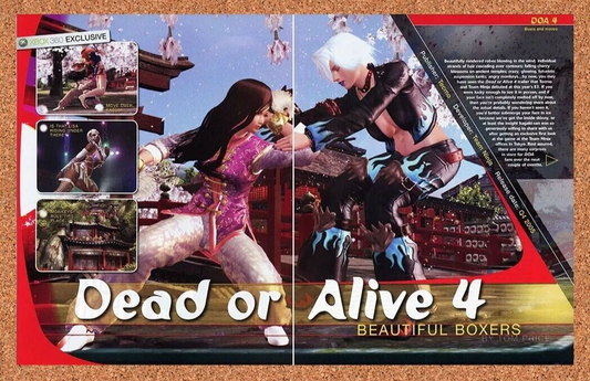 Dead Or Alive 4 Xbox 360 Original 2005 Ad Authentic Tecmo Video Game Promo